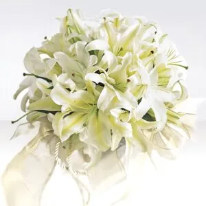 Exotic White Lily Bridal Bouquet