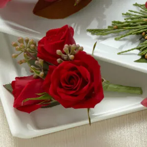 Red Spray Rose Boutonniere