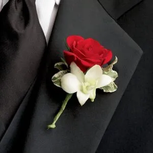 Ruby Rose & Orchid Buttonhole