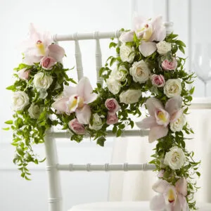 Orchid and Rose Chair Swag