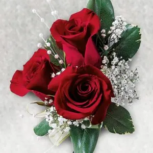 Triple Red Rose Corsage