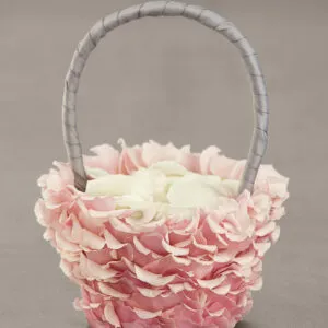 Pink Petal Flower Girl Basket