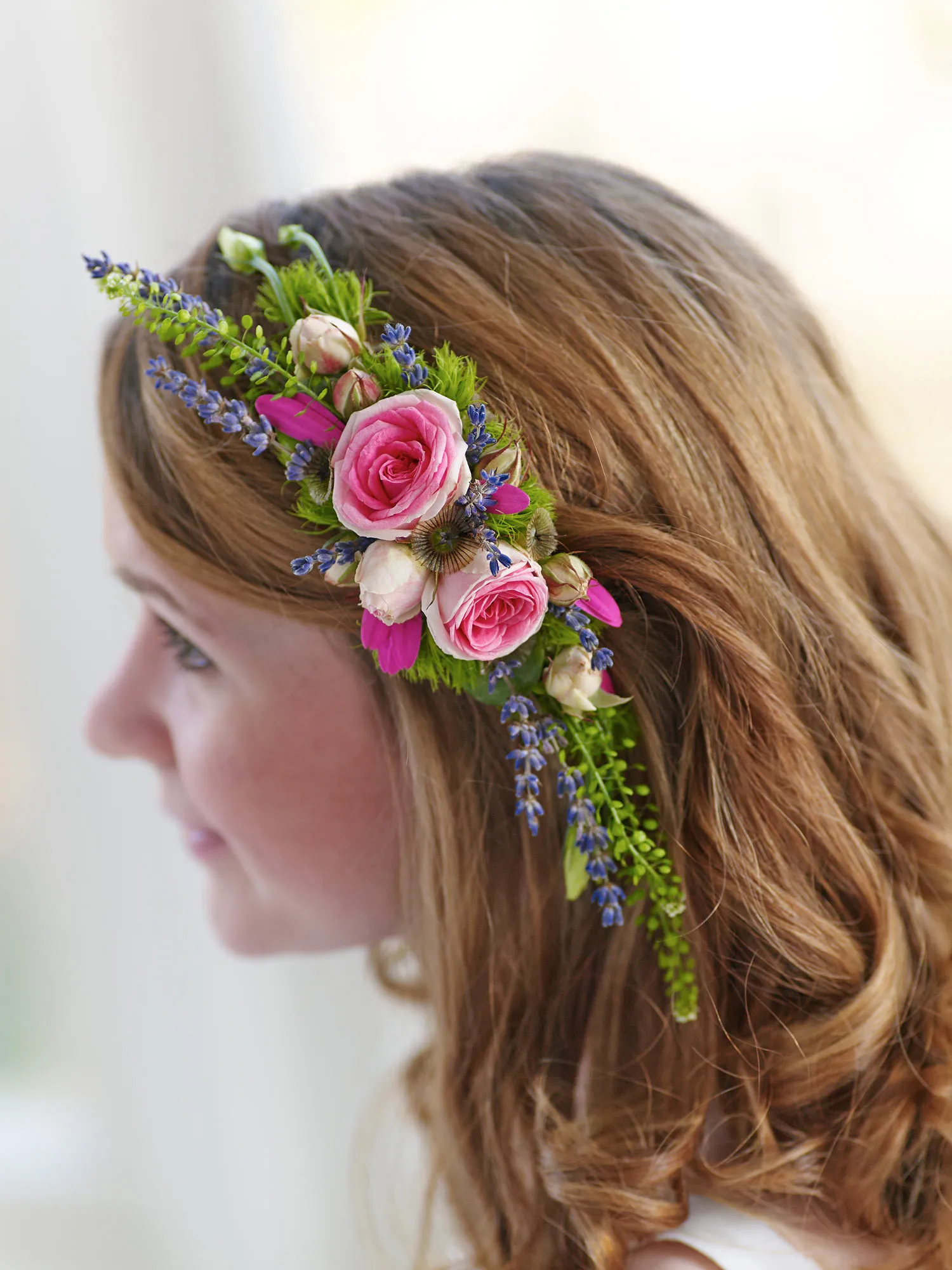 Rose & Lavender Hair Comb-0