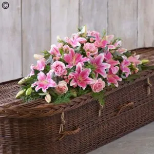 Lily and Rose Casket Spray - Pink