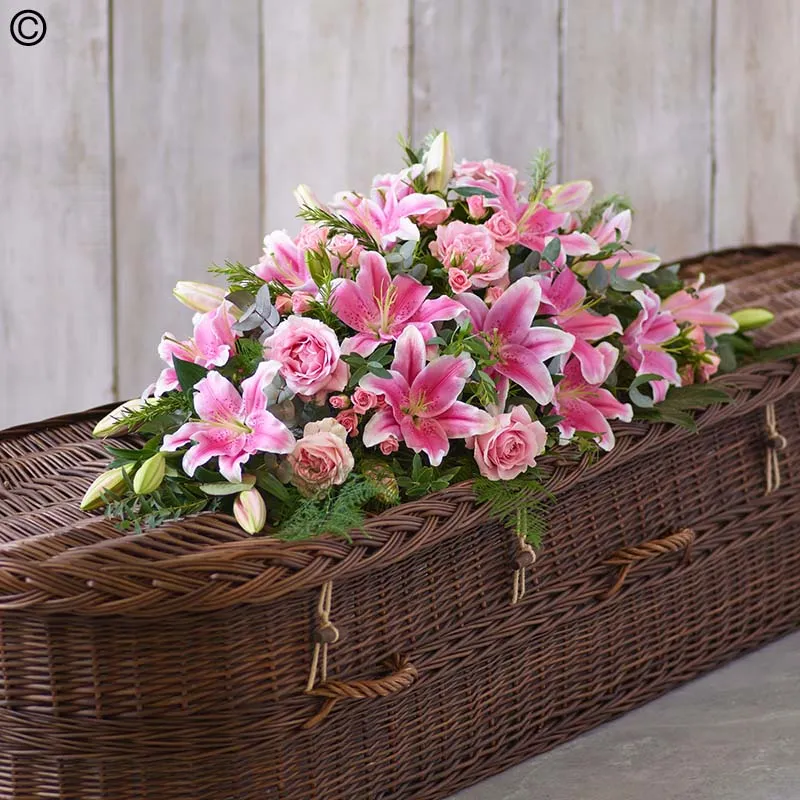 Lily and Rose Casket Spray - Pink