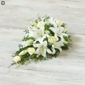 Rose and Lily Spray - White